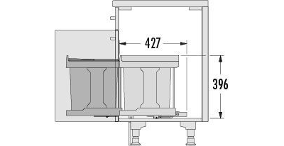 ВСТРАИВАЕМОЕ МУСОРНОЕ ВЕДРО 20Л SOLO HAILO 3635001
