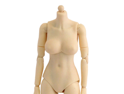 Женское тело с фиксированной шеей - Коллекционная фигурка 1/12 Female Pale Skin Middle Chest Flexible Action Figure Body (HY-001A) - HENG TOYS