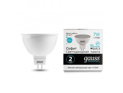 Gauss Elementary MR16 GU5.3 220V 7W(550lm) 4100K 4K 57x50 пластик/алюм. 13527