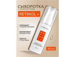 Retinol Сыворотка с микроиглами и ретинолом для лица, борется с постакне и пигментными пятнами, улучшается тонус и эластичность кожи 40 мл LIV DELANO