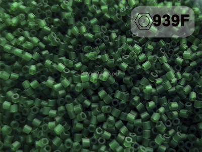 Toho Hexagon 11/0 - 5г - 939F МАТОВЫЙ ПРОЗРАЧНЫЙ ЗЕЛЁНЫЙ ИЗУМРУД