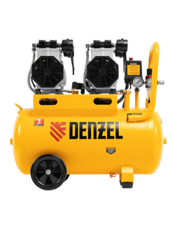 Компрессор безмасляный, малошумный DLS 2200/50, 2200 Вт, 2x1100, 50 л, 380 л/мин Denzel