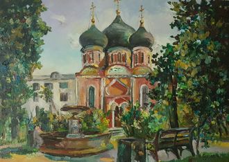 Пейзаж Чугунный фонтан у Покровского храма Круглова Ирина