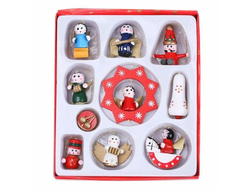 Набор деревянных елочных игрушек 10шт/уп