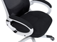 Офисное кресло для руководителей DOBRIN STEVEN WHITE, белый пластик, чёрная ткань
