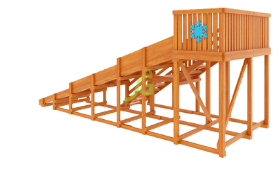 Детская деревянная зимняя горка Snow Fox, скат 5,9 м