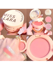 Хайлайтер-румяна для лица Miss Lara 3 colors Blush Makeup Palette