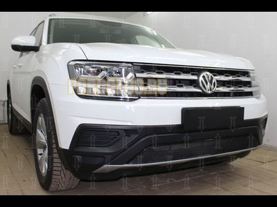 Защита радиатора Volkswagen Teramont 2017- black низ