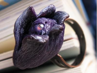 Волшебное кольцо с феей "Ночная Фея (Фея Цветов)" из коллекции необычных украшений Винсенто