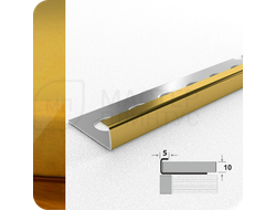 Профиль окантовочный для плитки Лука К 10НСЗ(304).2700.002 Зеркало золото