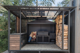 Беседка с мангальной зоной и дровником