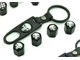 Колпачки на ниппели с брелоком под нанесение логотипа с линзами  (черный никель)