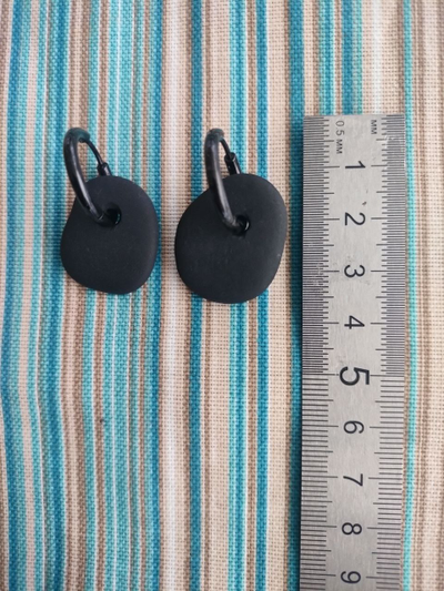 Серьги "Щельга"  (из шунгитовой гальки)