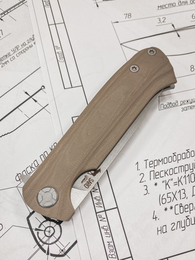 Складной нож Чиж NEXT сталь Elmax, рукоять G10, цвет тан