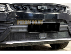 Защита радиатора Geely Tugella 2023- black низ с датчиками