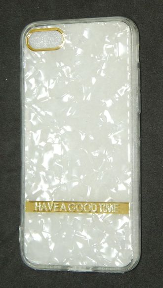 Защитная крышка силиконовая iPhone 7/8 камень, белая