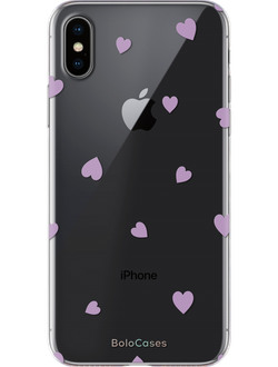 Чехол для Apple iPhone с дизайном лавандовые сердечки