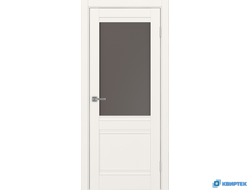 Дверь царговая экошпон Турин 502U.21 Бежевый стекло Сатин бронза купить в Челябинске | КВИРТЕК