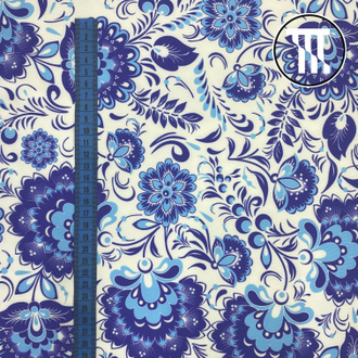 Полиэфир принт Гжель арт. 002