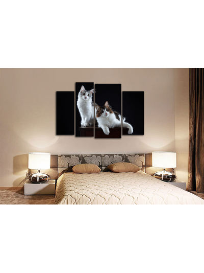 Модульная картина "Статуэтки на тумбочке"