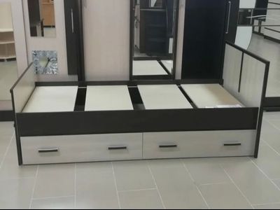 Кровать двуспальная "Сакура" 1600 с выдвижными ящиками (БТС)