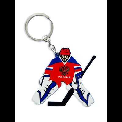 БРЕЛОК &quot;ВРАТАРЬ&quot; (МЕТАЛЛИЧЕСКИЙ ПЛОСКИЙ ДВУСТОРОННИЙ)