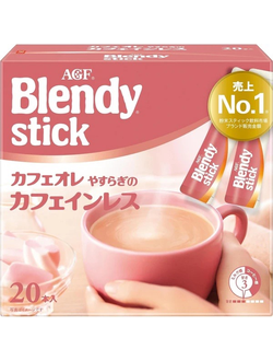 AGF Blendy Stick Cafe au Lait Yasuragi без кофеина 20 Stick Сделано в ЯПОНИИ