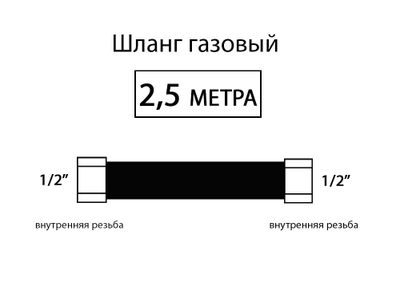 Шланг соединительный для газовых приборов 250 см (Г/Г) 1/2"