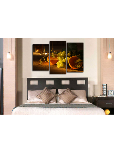 Модульная картина "Виноград с апельсином"