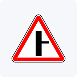 Дорожные знаки 2.3.2, 2.3.3, 2.3.4, 2.3.5, 2.3.6, 2.3.7 Примыкание второстепенной дороги