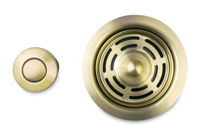 Комплект для измельчителя: фланец + кнопка в цвете "Светлое золото"