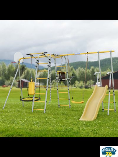 Детский спортивный комплекс для Дачи Romana Fitness-PRO с горкой 900 мм (Комплект №4)