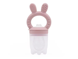 Ниблер силиконовый для первого прикорма Зайчик пвльная роза