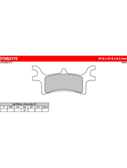 Тормозные колодки Ferodo FDB2176SG (FA314R) для Polaris Sportsman 500/800 (задние) (FA314) (2201871, 2202414, 1910683, 2203451)