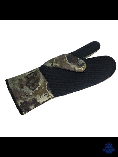 Рукавицы неопреновые 7мм Marlin NORD camo 3х-палые ОП р.L