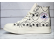 Кеды Converse на платформе с сердечками белые