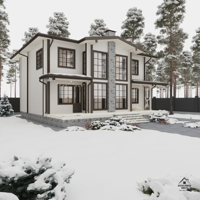 "Лесная Симфония": Двухэтажный Дом из Клееного Бруса 191 м²