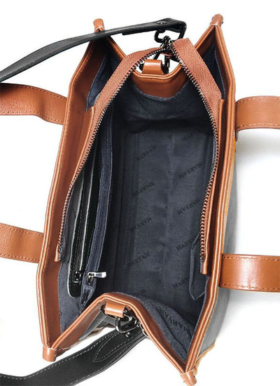 (АРТИКУЛ: 9719/1) СУМКА ЖЕНСКАЯ СРЕДНЕГО РАЗМЕРА, НАТУРАЛЬНАЯ КОЖА, ТЕМНО-СЕРАЯ (ПОЧТИ ЧЕРНАЯ) С РЫЖЕЙ ОТДЕЛКОЙ, С ПЛЕЧЕВЫМ РЕМНЕМ