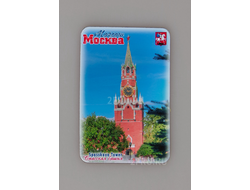 Гибкий сувенирный магнит на холодильник 8х6 см. с фото дневной Спасской башни