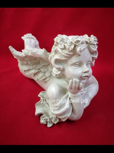 Ангел с белыми розами 31*22см   0,9кг   полистоун Россия  1953/012774*