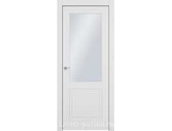 Белая дверь Классика 2 эмаль с матовым стеклом