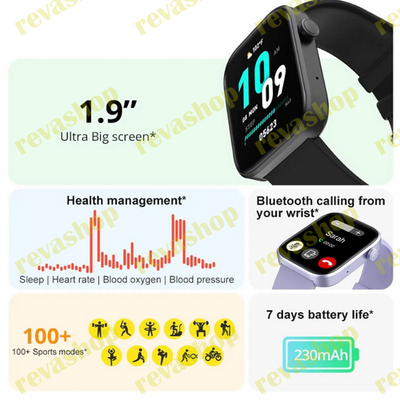 revashop Умные часы с голосовым вызовом, умные часы с большим экраном, смарт-часы с функцией голосов