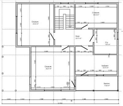 Двухэтажный каркасный дом с пятью спальнями 242м² (SK74)