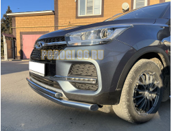 Защита переднего бампера двойная d60/42 для Chery Tiggo 4 рестайлинг (2018-2024)