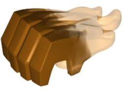 Hand Gorilla Fist with Marbled Trans-Orange Flames Pattern fits Minifigure Hand, Pearl Gold (69728pb01 / 6354069)