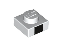 Plate 1 x 1 with Black Square Pattern, White (3024pb010 6202501)