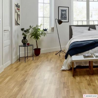 Паркетная доска PolarWood Classic Дуб Ливинг Глянцевый 188 мм 3-х полосная без фаски лак замок 2G толщина 14 мм 3.41 м2