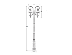 Садово-парковый светильник серии  St.Louis  L  (3,0 м)