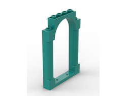 Door, Frame 1 x 6 x 7 Arched with Notches and Rounded Pillars, Dark Turquoise (40066 / 6250111)