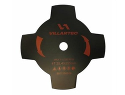 Нож 4-лопастной для мотокосы 255мм*1.7мм*25.4мм VILLARTEC